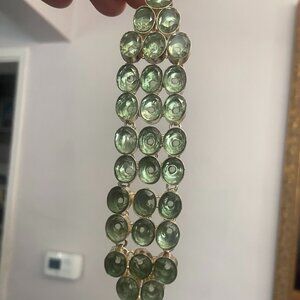 Adjustable Light Mint Green Amethyst  & Sterling Silver 925 Bracelet